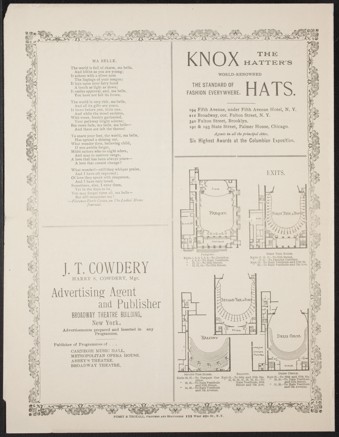 New York Symphony Orchestra, January 3, 1896, program page 4