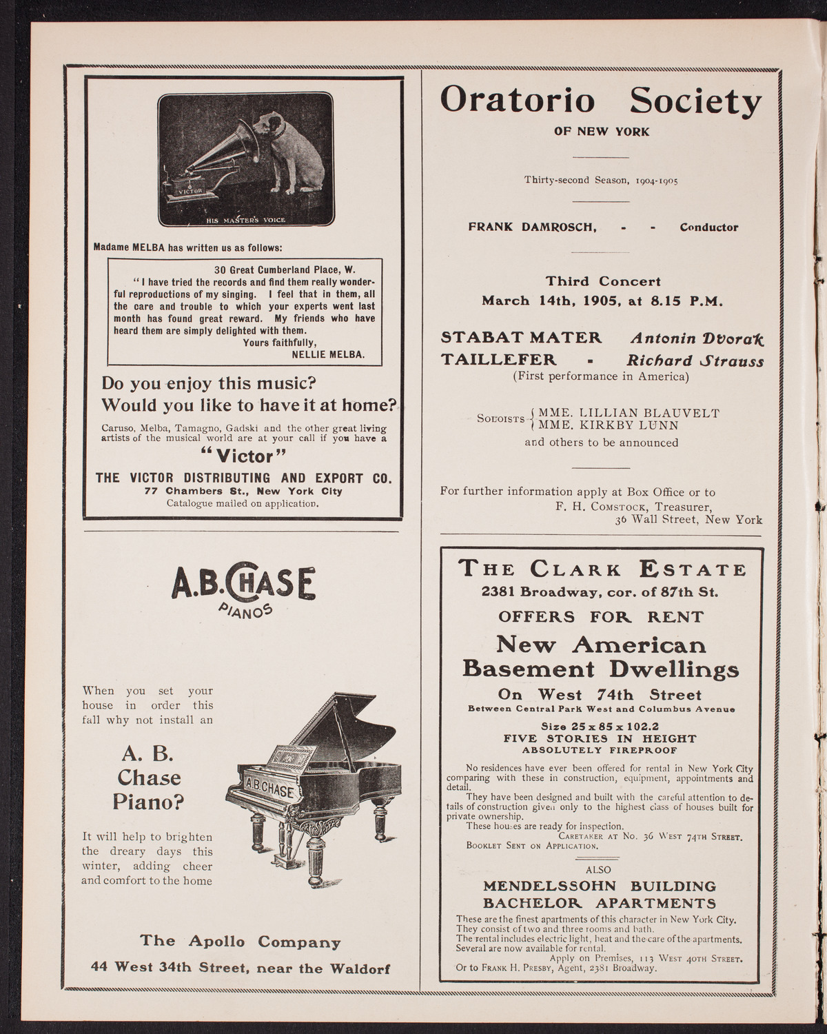 Oratorio Society of New York, December 30, 1904, program page 2