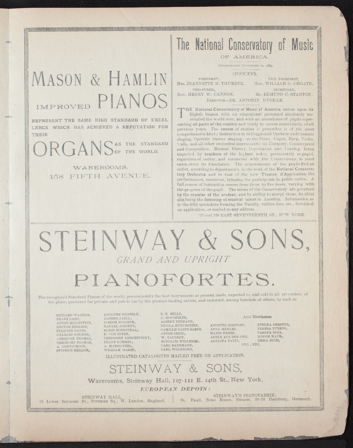 Hortense and Adelina Hibbard, March 10, 1893, program page 3