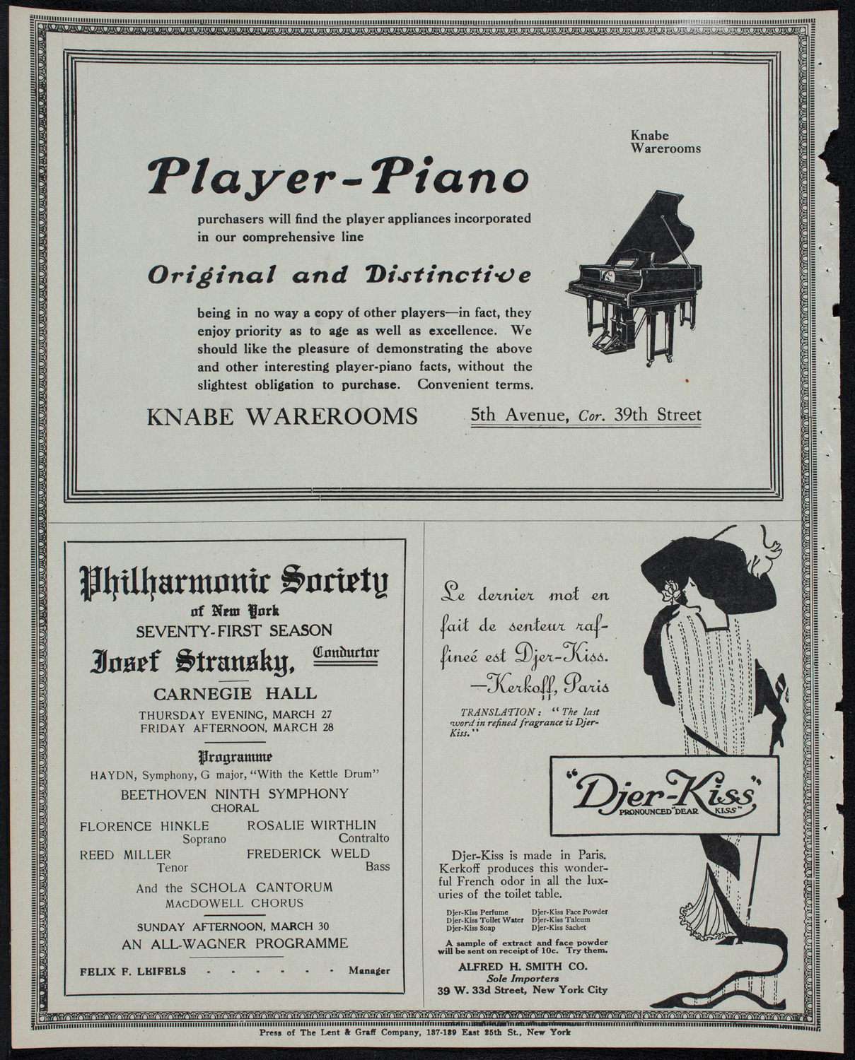 New York Philharmonic, March 14, 1913, program page 12