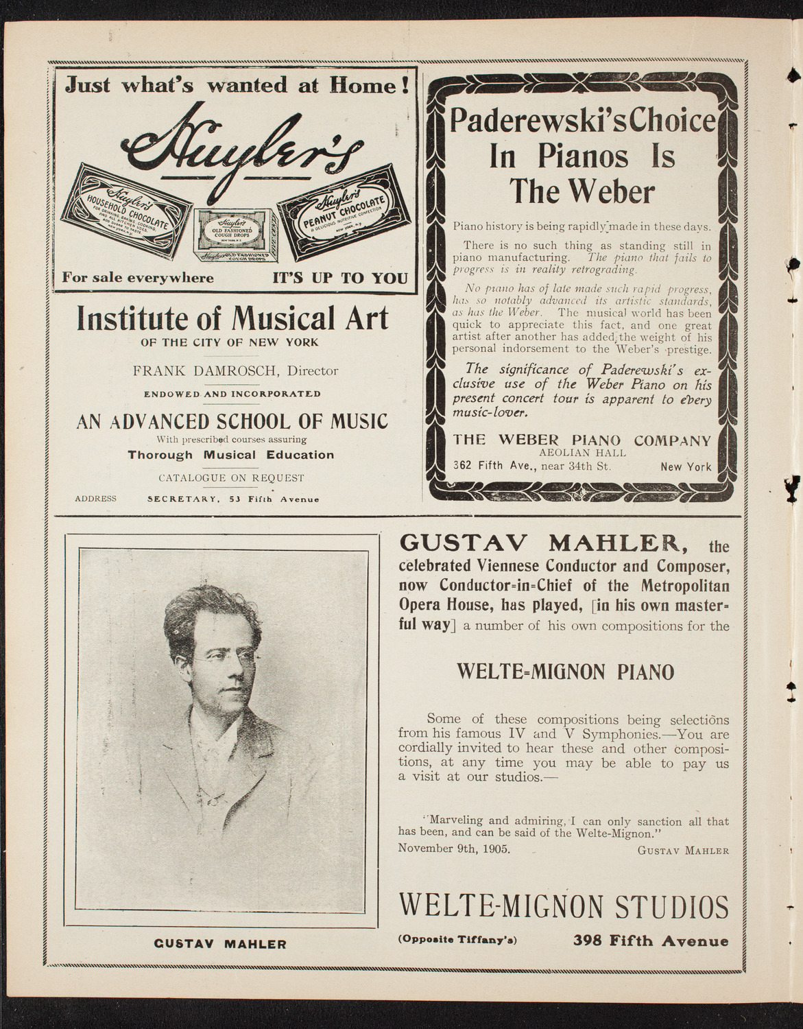 People's Symphony Concert, January 10, 1908, program page 6