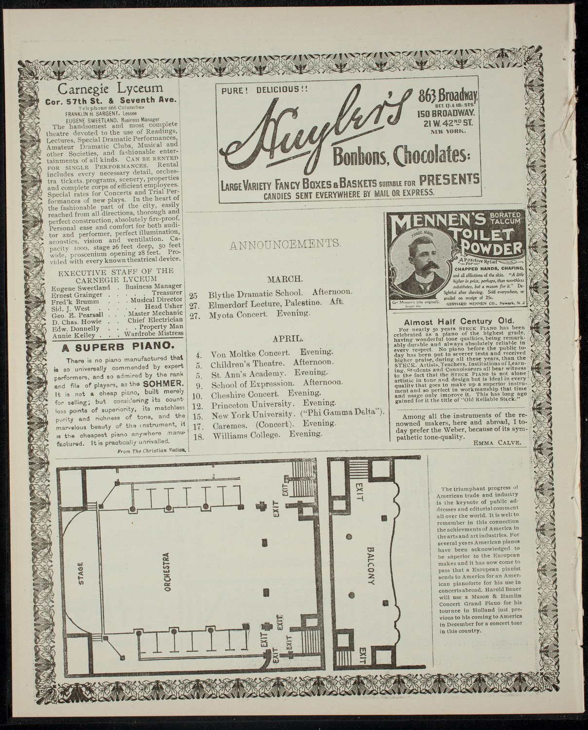 Students of the Blythe Dramatic School, March 25, 1902, program page 4