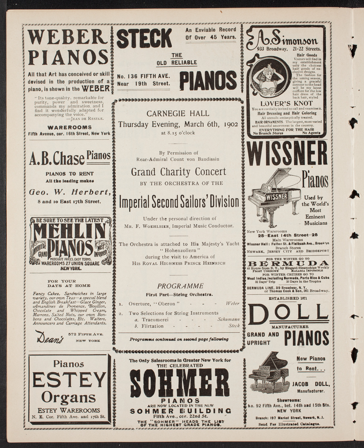 Charity Concert by Orchestra of the Second Imperial Sailors' Division, March 6, 1902, program page 6