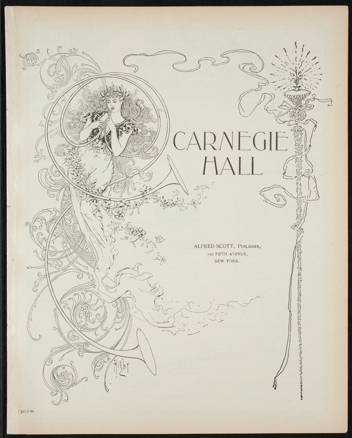 New York Philharmonic, November 5, 1898, program page 1