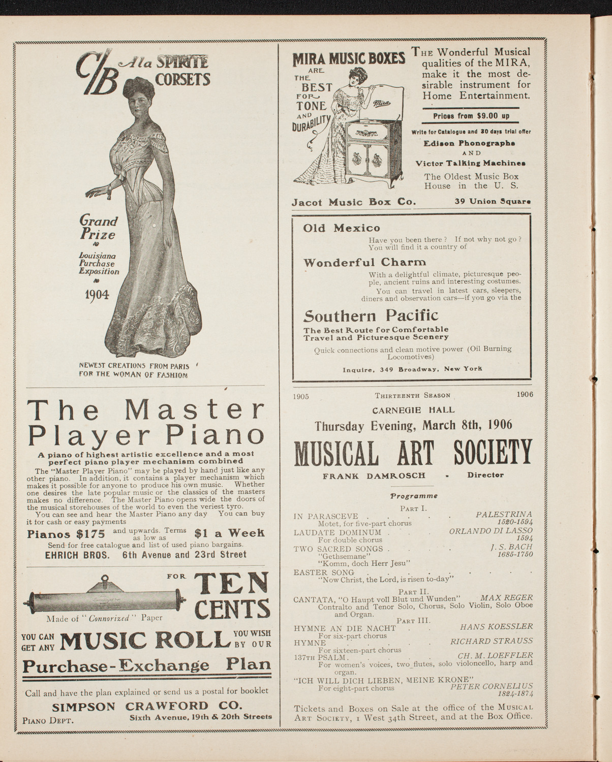 New York Symphony Orchestra, March 6, 1906, program page 8