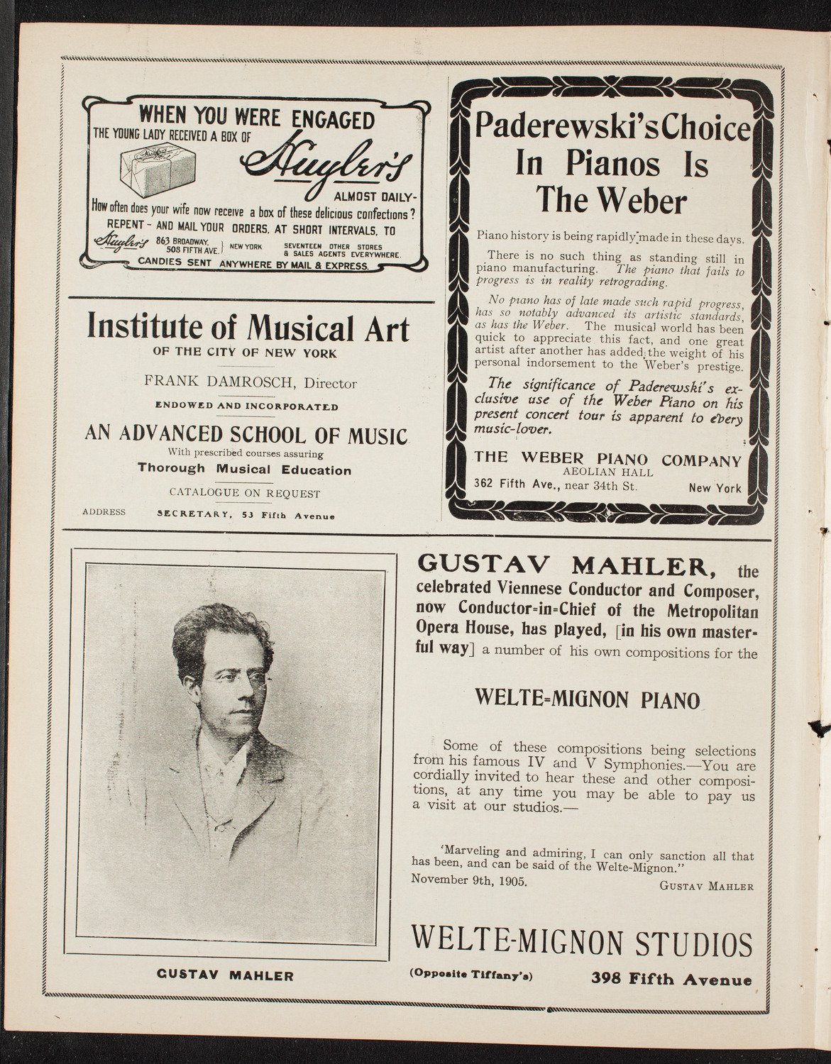 New York Symphony Orchestra, January 19, 1908, program page 6