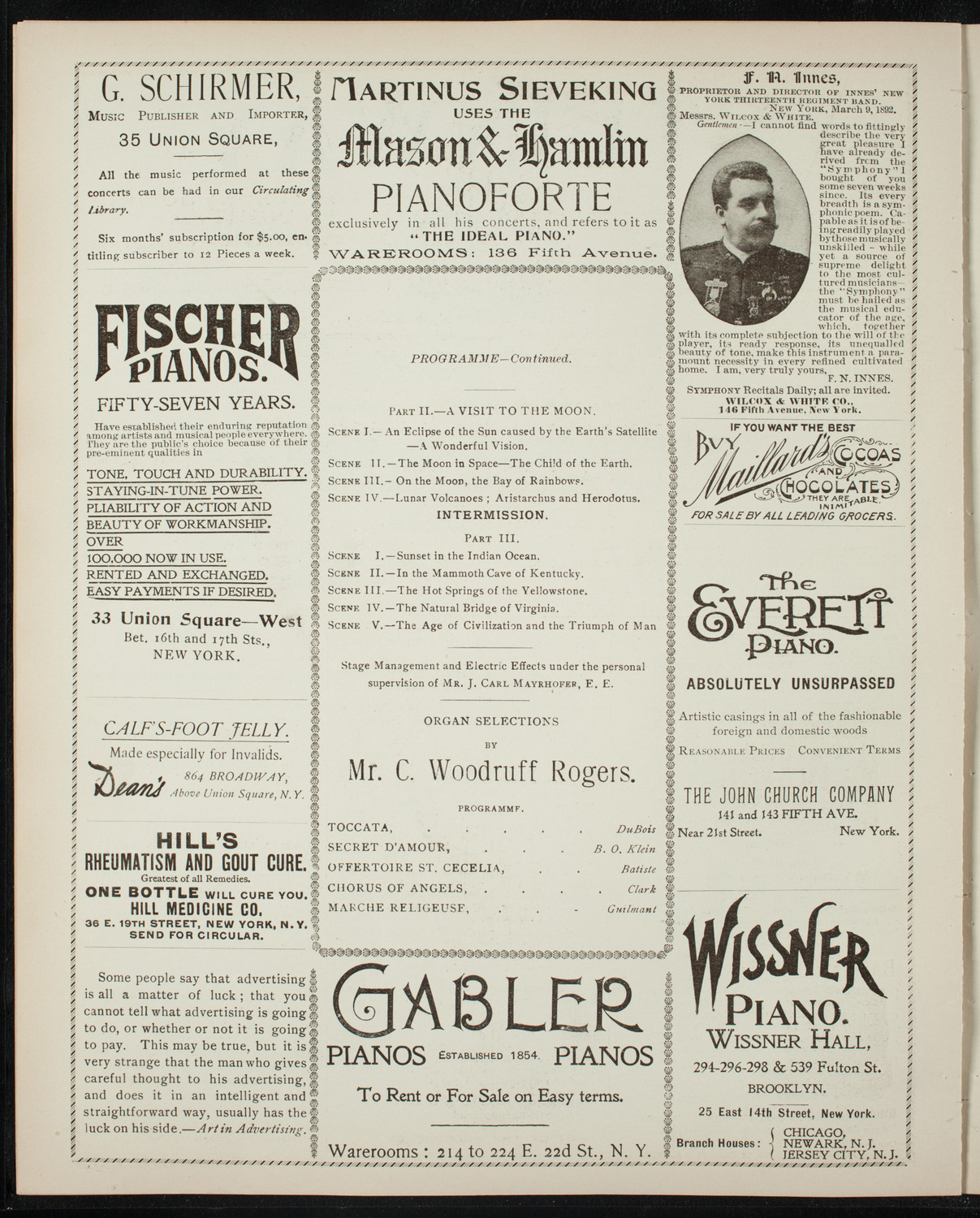 Illustrated Lecture: Evolution of the Earth, March 28, 1897, program page 6