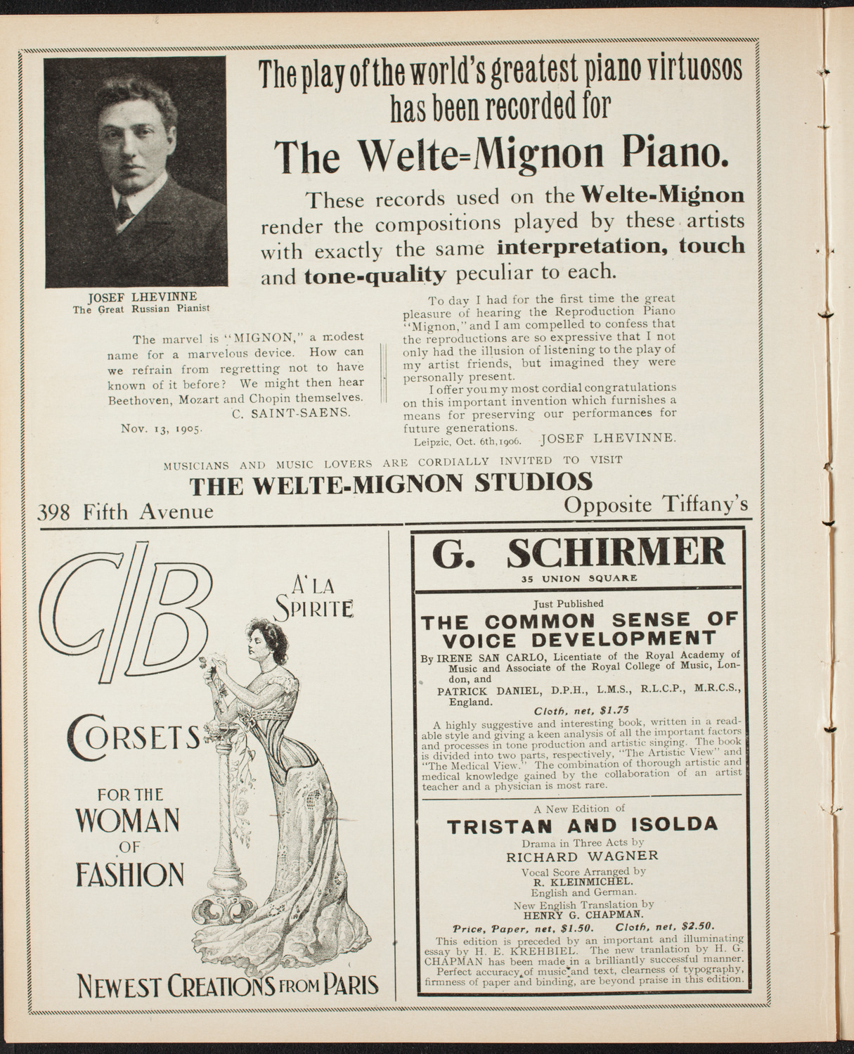 New York Philharmonic, January 4, 1907, program page 8