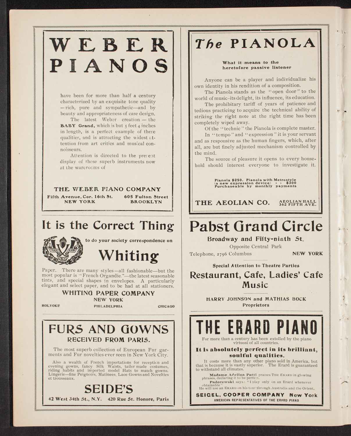 Wetzler Symphony Orchestra, October 30, 1903, program page 6