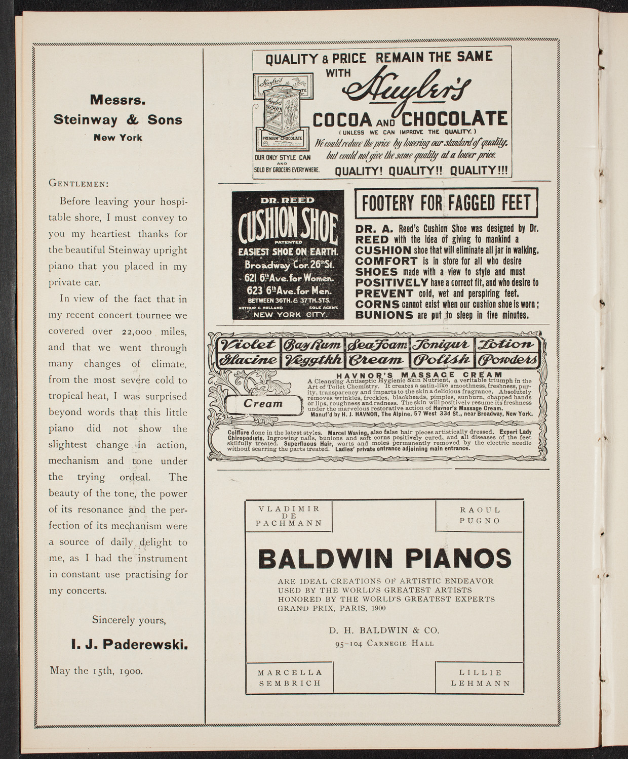 New York Philharmonic, November 11, 1904, program page 4