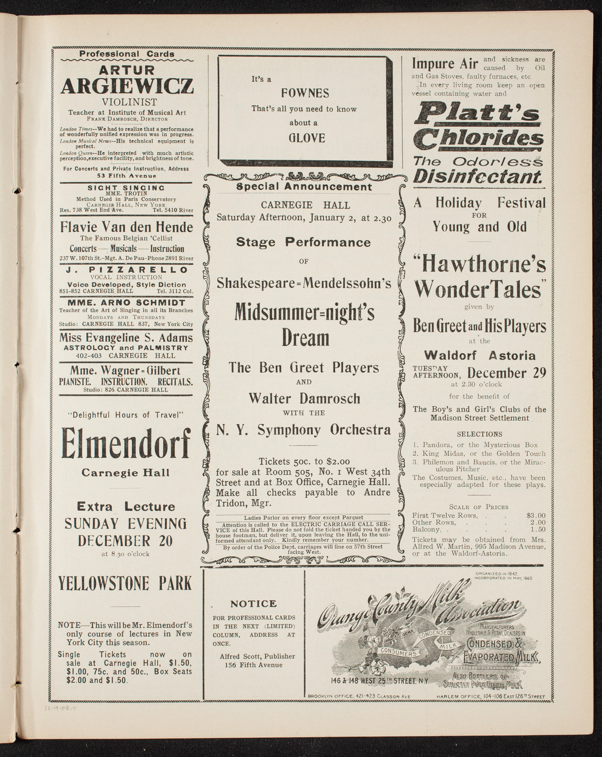 Symphony Concert for Young People, December 19, 1908, program page 9