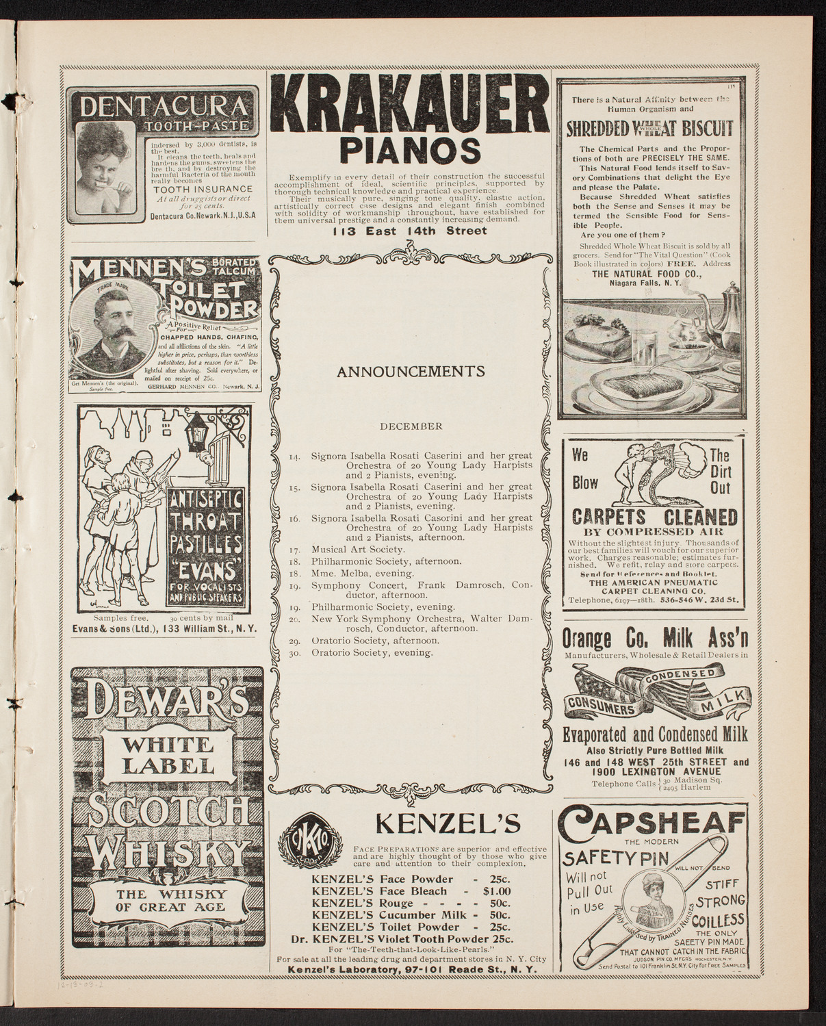 New York Symphony Orchestra, December 13, 1903, program page 3