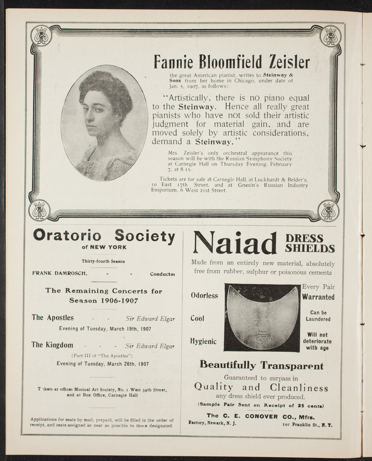 Russian Symphony Society of New York, February 7, 1907, program page 4