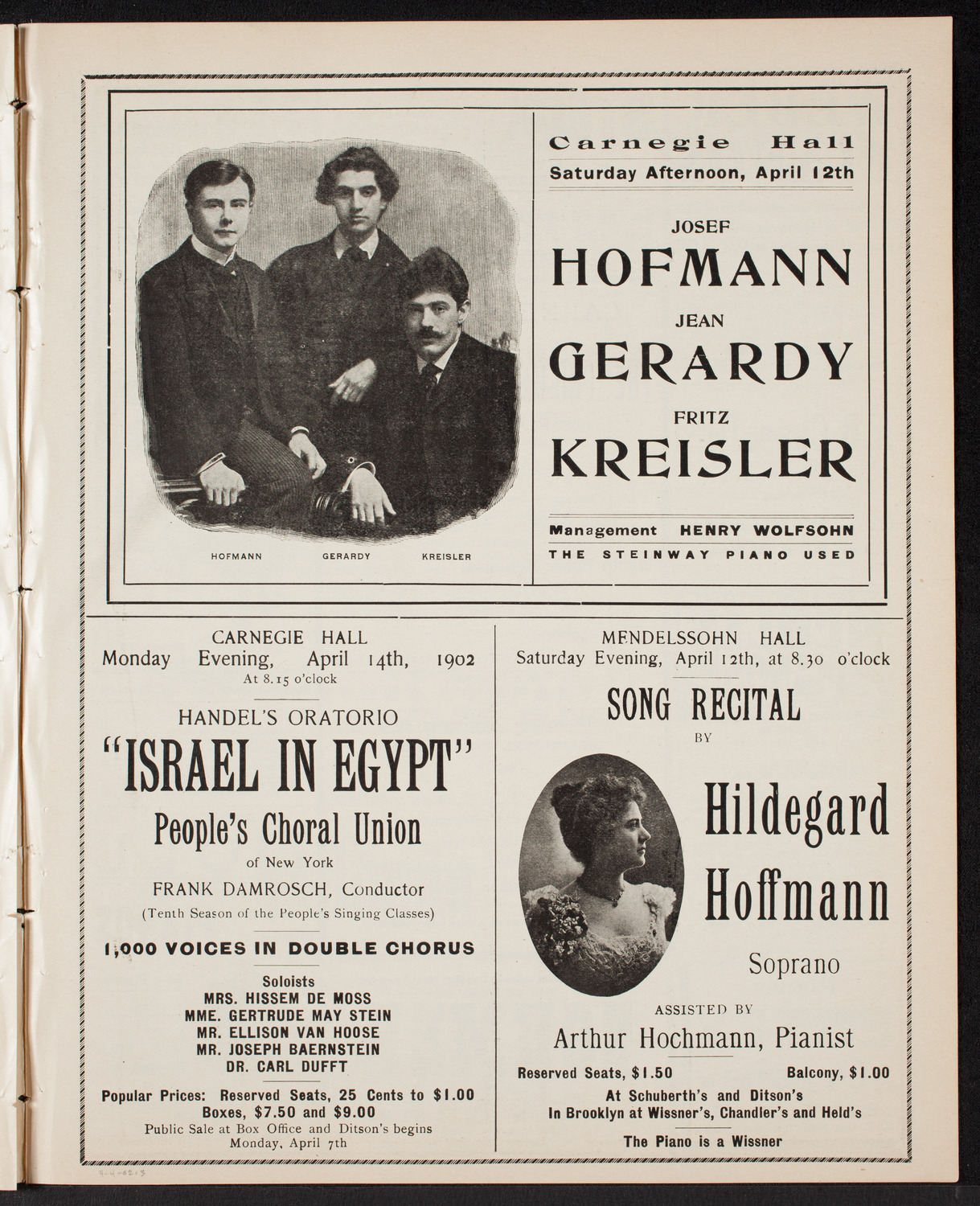 New York Philharmonic, April 4, 1902, program page 5