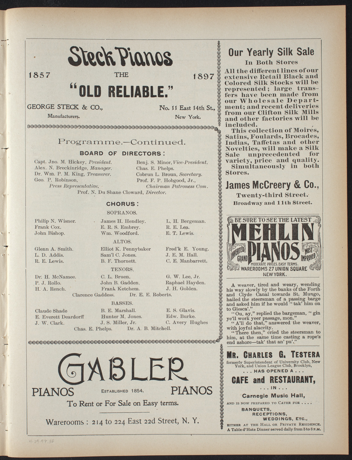 Jonnie Juniors (Washington Mask and Wig Club), April 29, 1897, program page 5