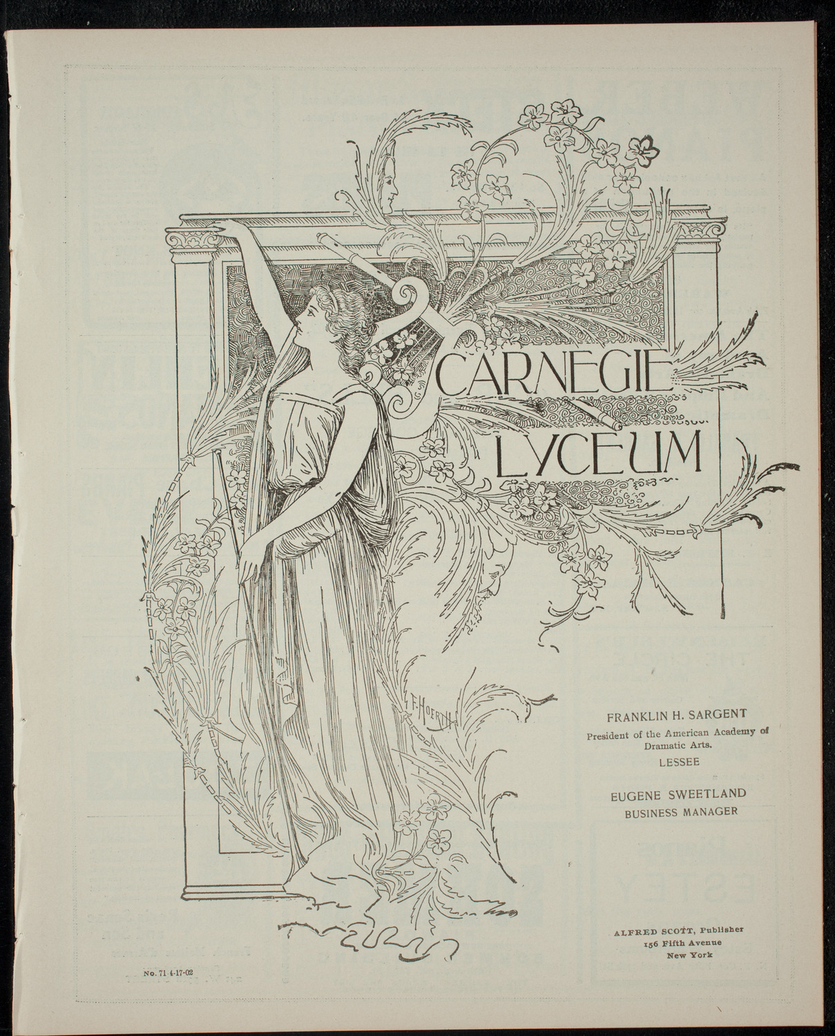 Williams College Dramatic Club "Cap and Bells", April 17, 1902, program page 1