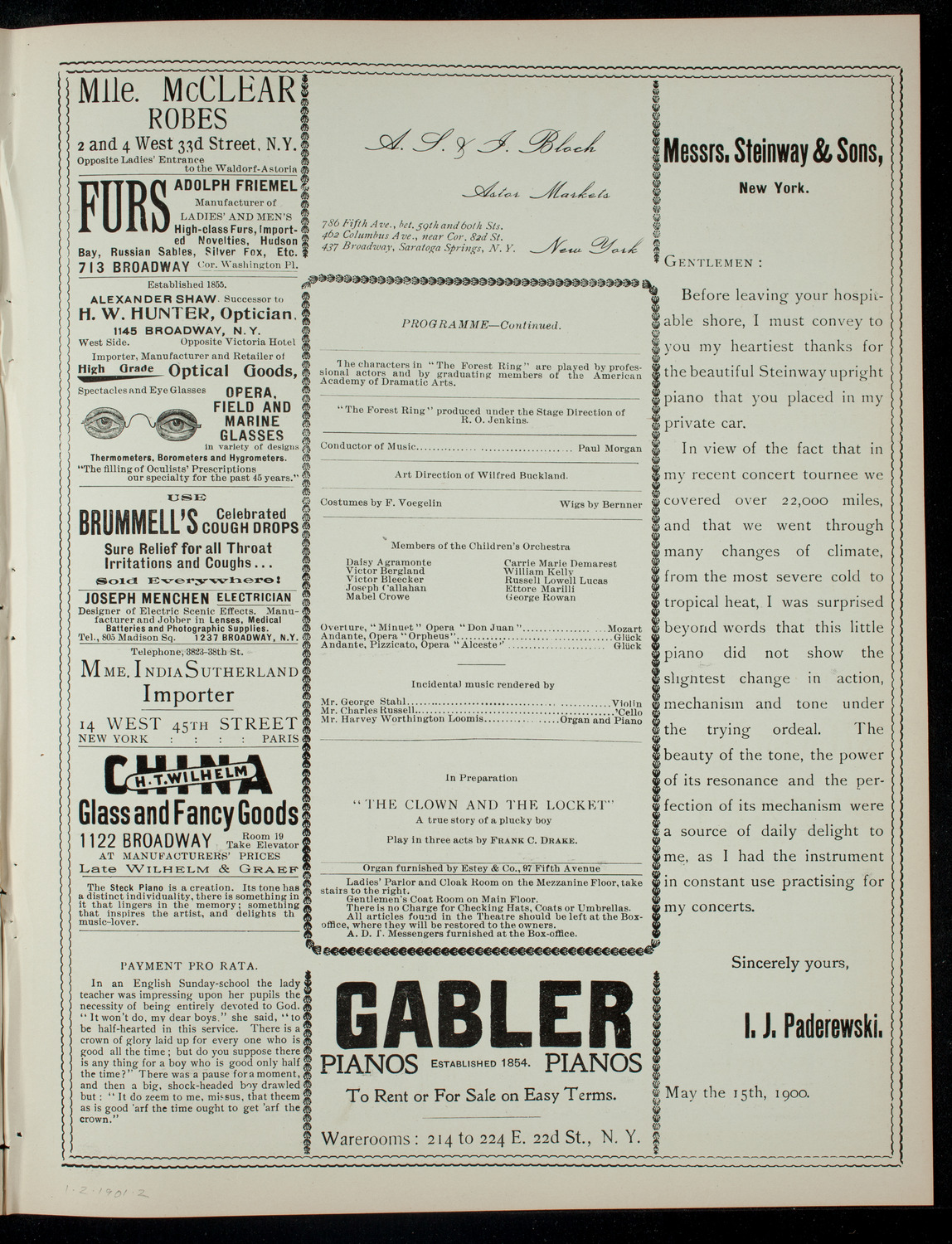 The Children's Theatre, January 2, 1901, program page 3