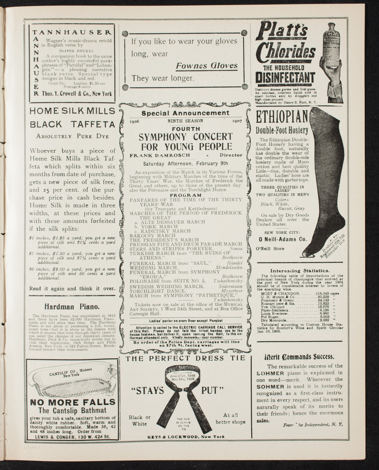 People's Symphony Concert, February 1, 1907, program page 9