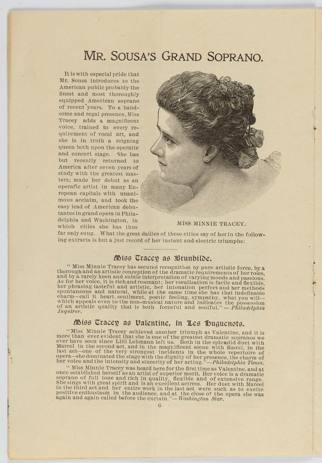 Promotional booklet for Sousa's Grand Concert Band, 1896 season, page 4