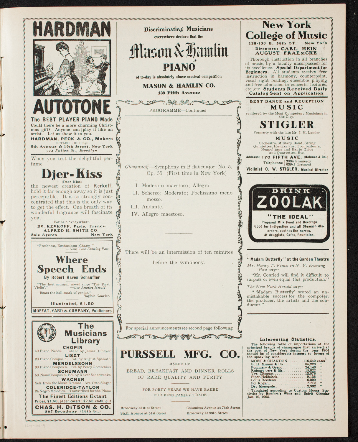 Boston Symphony Orchestra, December 8, 1906, program page 7