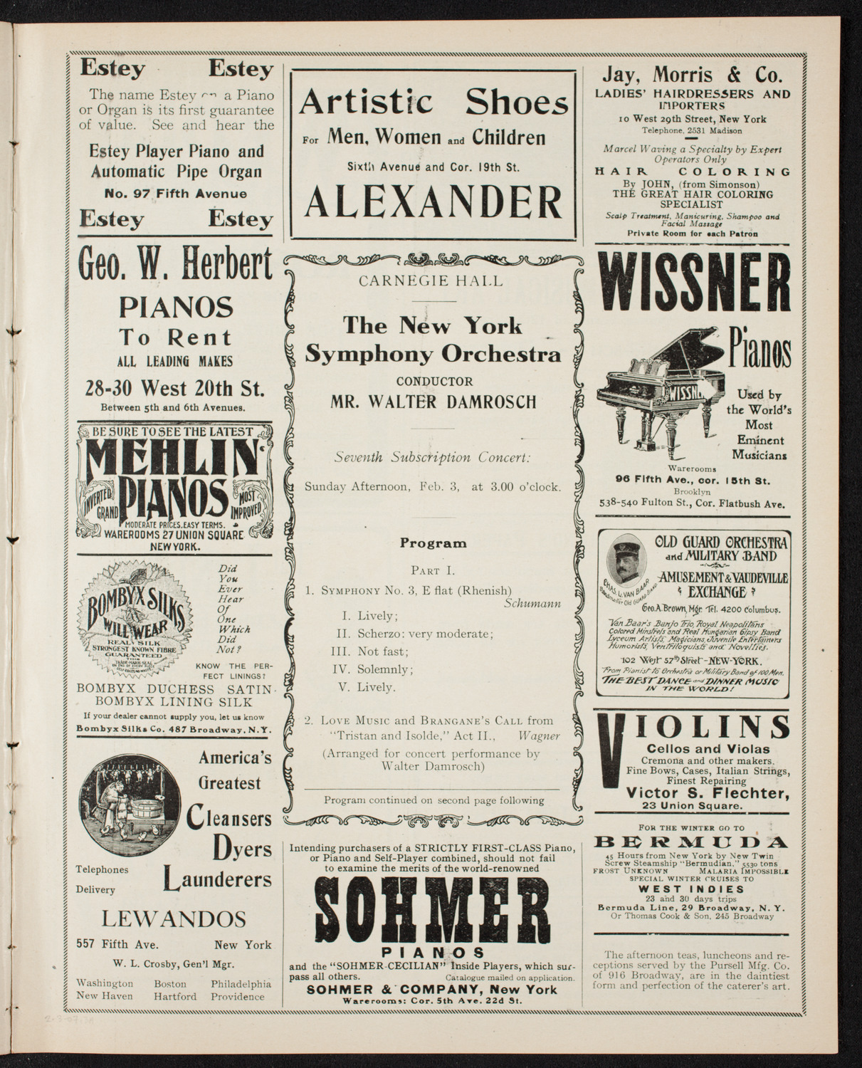 New York Symphony Orchestra, February 3, 1907, program page 5