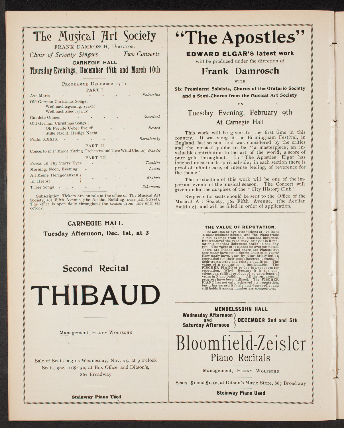 New York Symphony Orchestra, November 29, 1903, program page 8