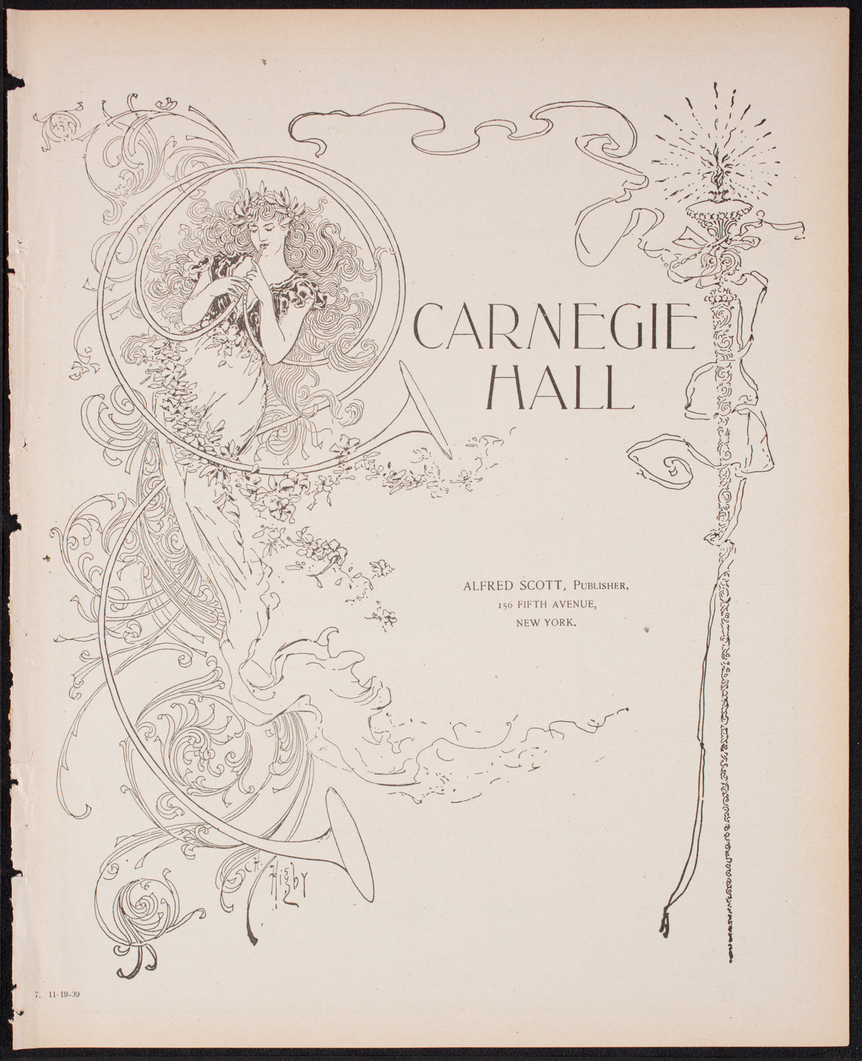 Kaltenborn Orchestra, November 19, 1899, program page 1