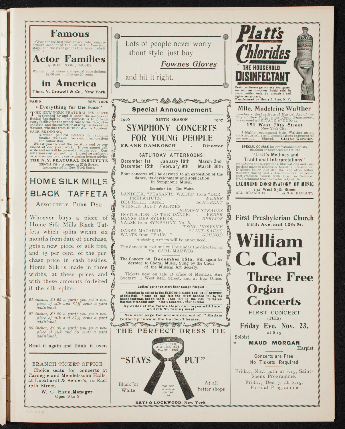 Josef Lhévinne, Piano, November 22, 1906, program page 9