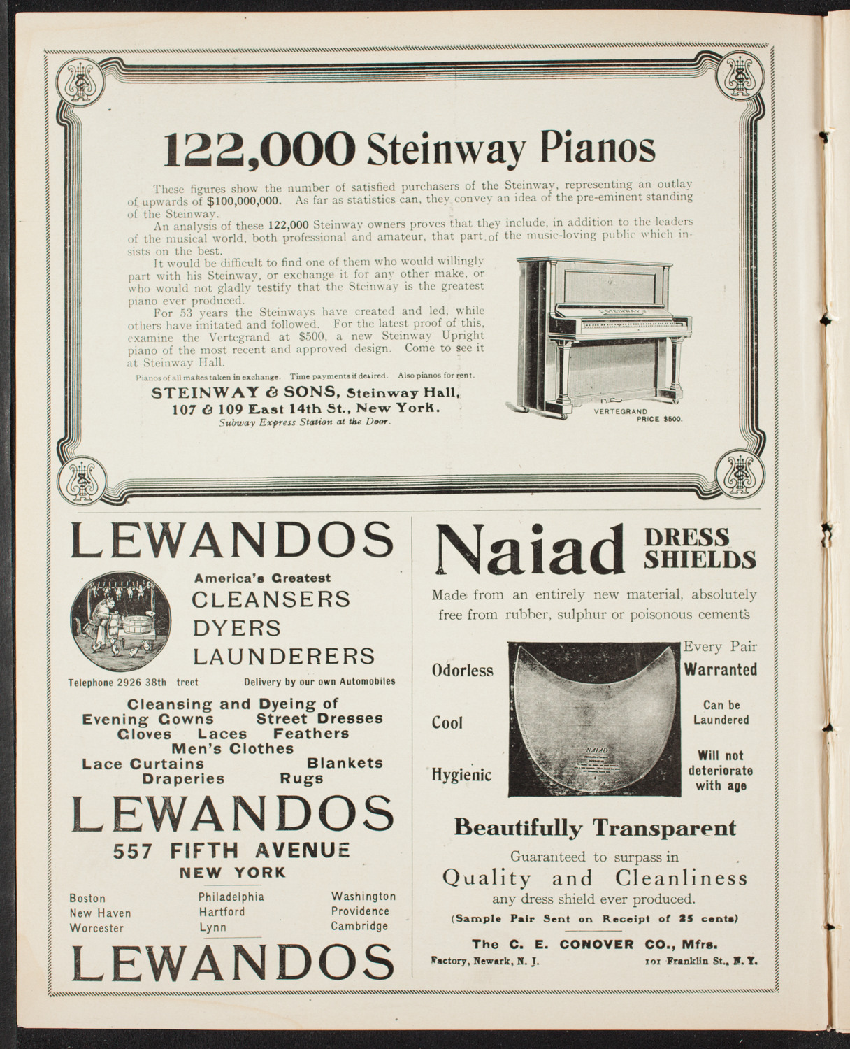 Oratorio Society of New York, March 26, 1907, program page 4
