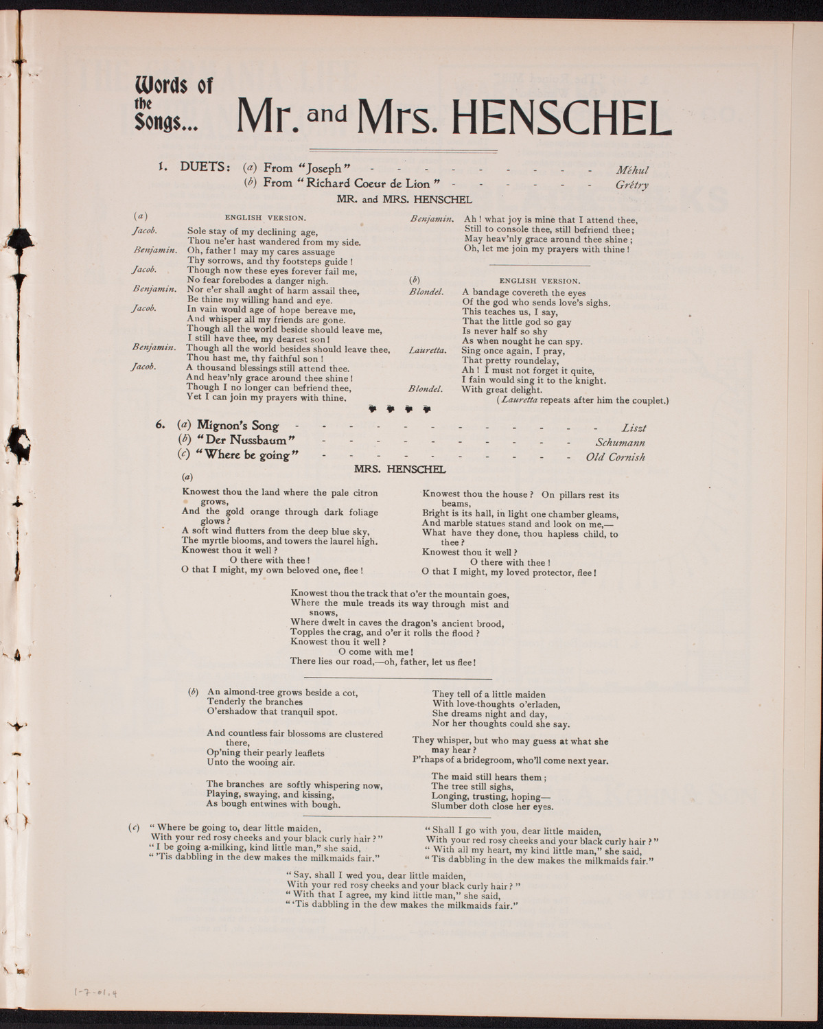 Benefit: Workingman's School and District Nursing Department, January 7, 1901, program page 7