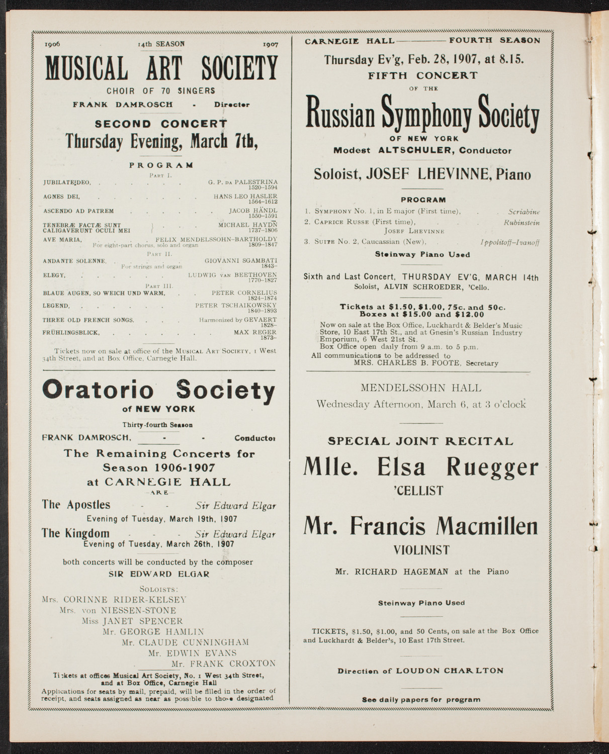 Boston Symphony Orchestra, February 21, 1907, program page 10
