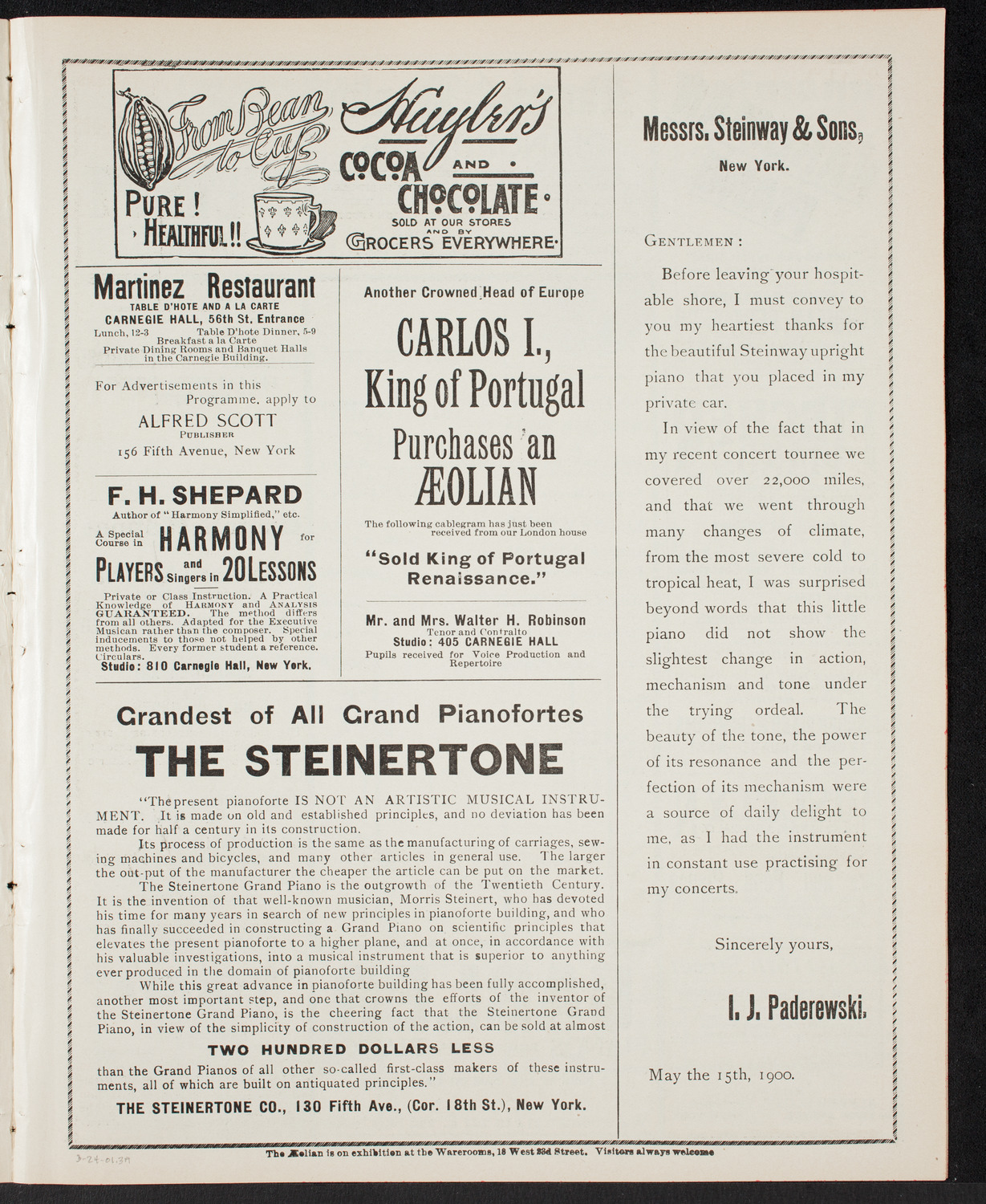 David Bispham, Baritone, March 24, 1901, program page 5