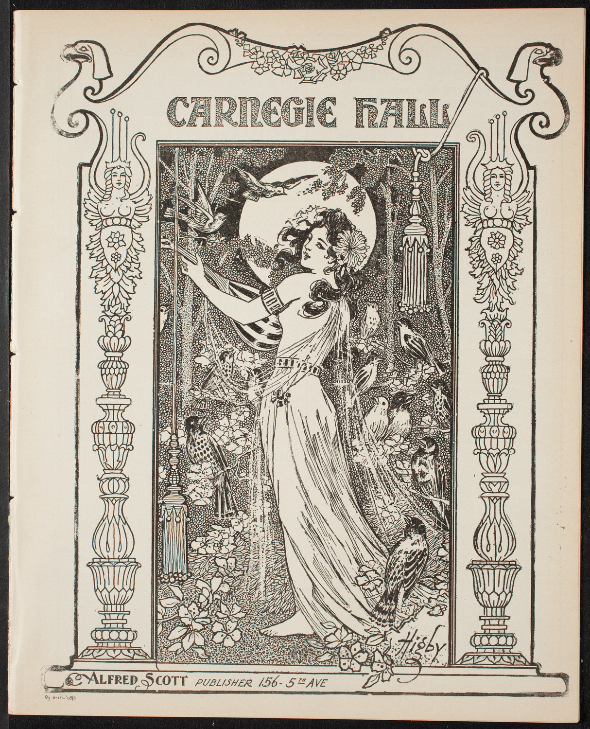 New York Symphony Orchestra, February 16, 1908, program page 1