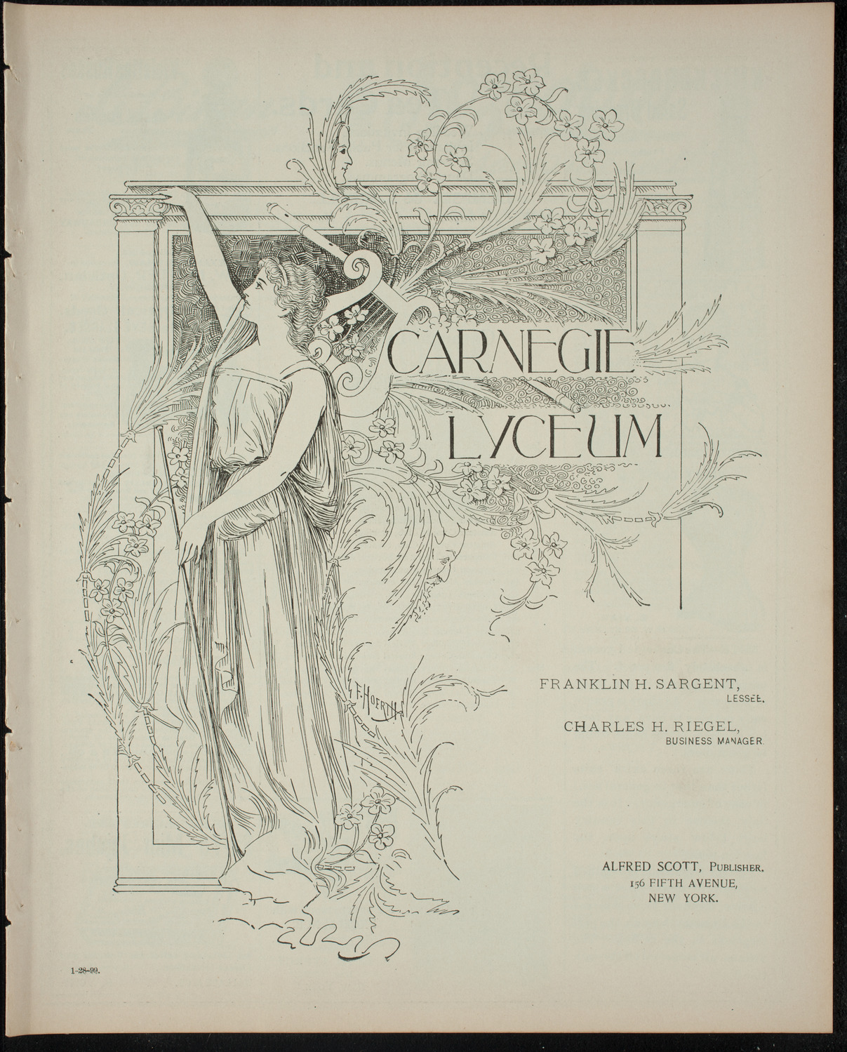 Comparative Literature Society Saturday Morning Conference, January 28, 1899, program page 1