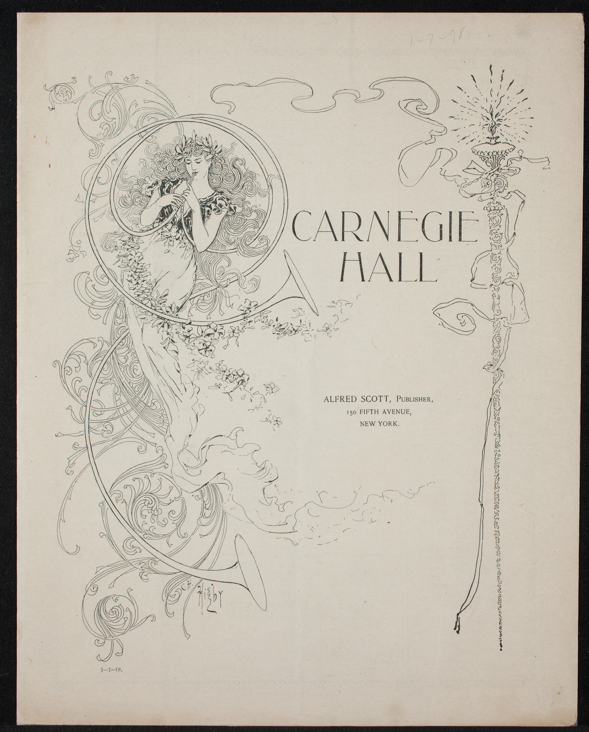 New York Philharmonic, January 7, 1898, program page 1