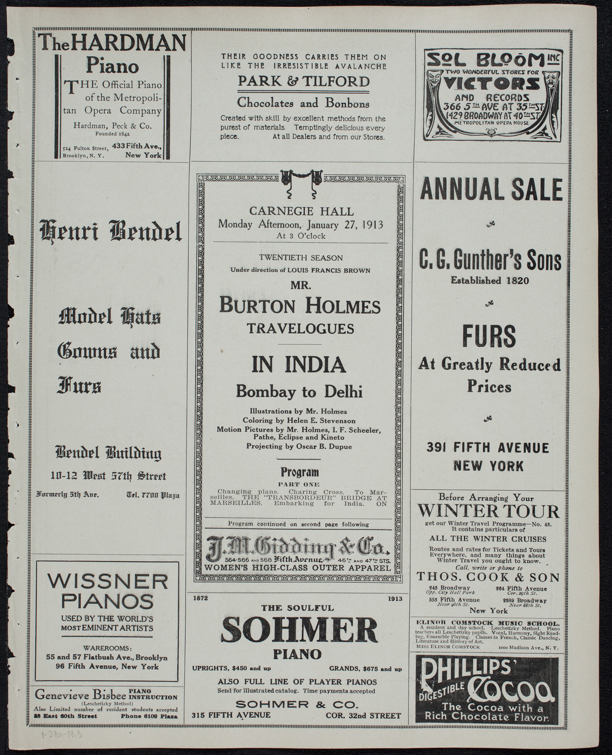 Burton Holmes Travelogue: In India, January 27, 1913, program page 5