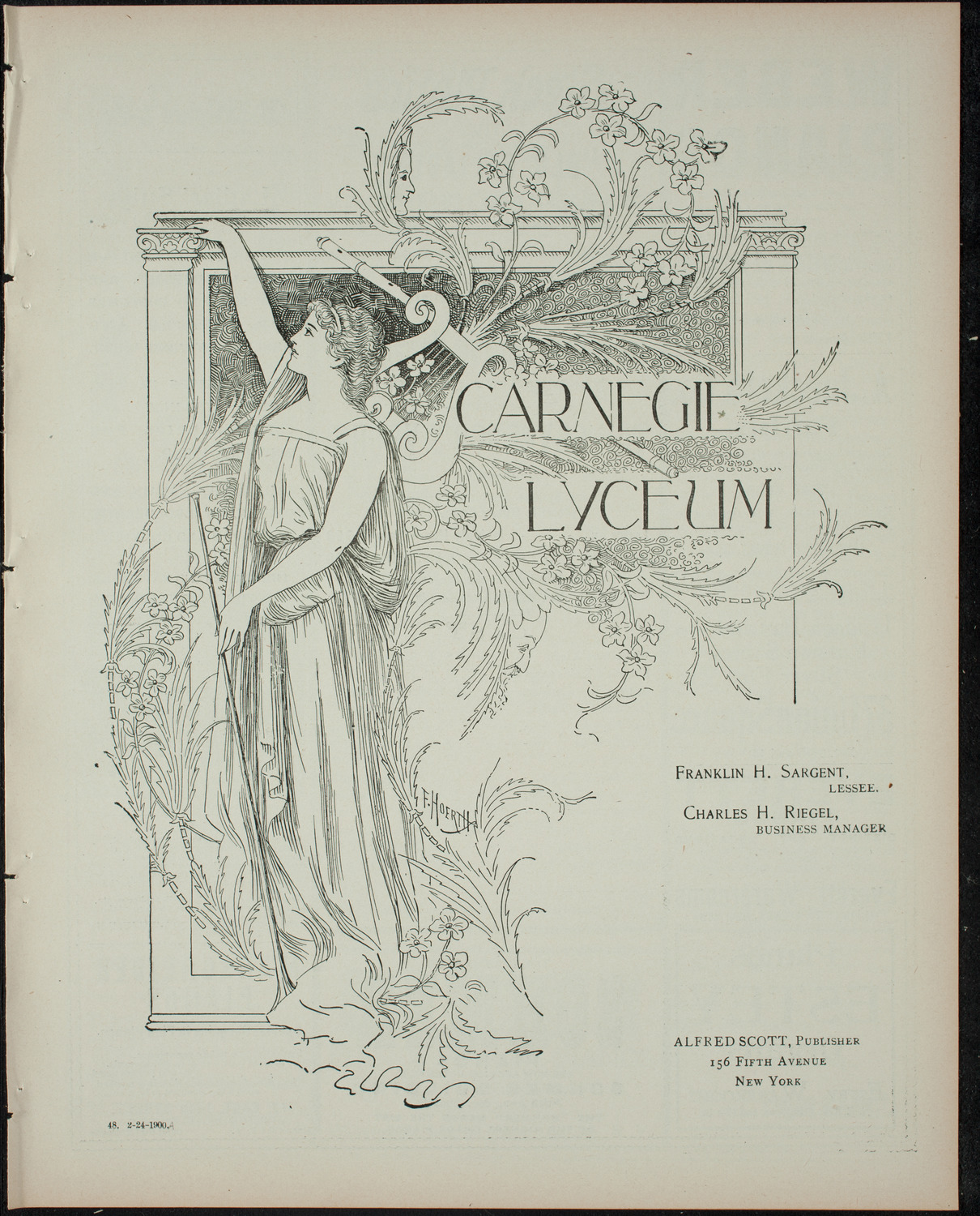 Columbia University Musical Society, February 24, 1900, program page 1