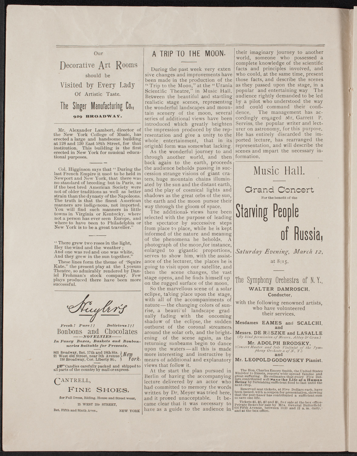 Oratorio Society of New York, March 1, 1892, program page 4