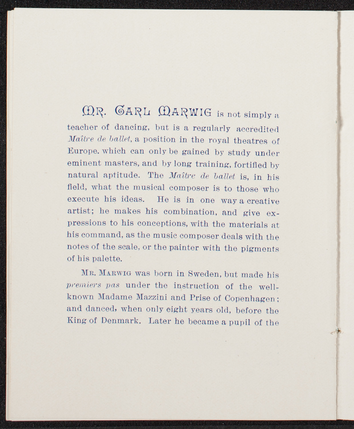 Students of Carl Marwig, October 17, 1891, program page 11