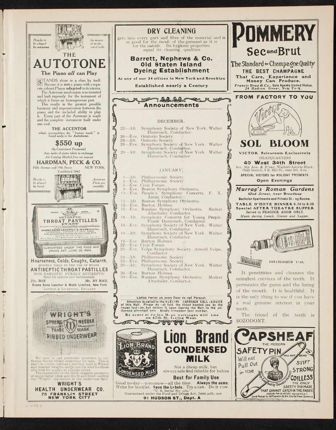 Symphony Concert for Young People, December 21, 1907, program page 3
