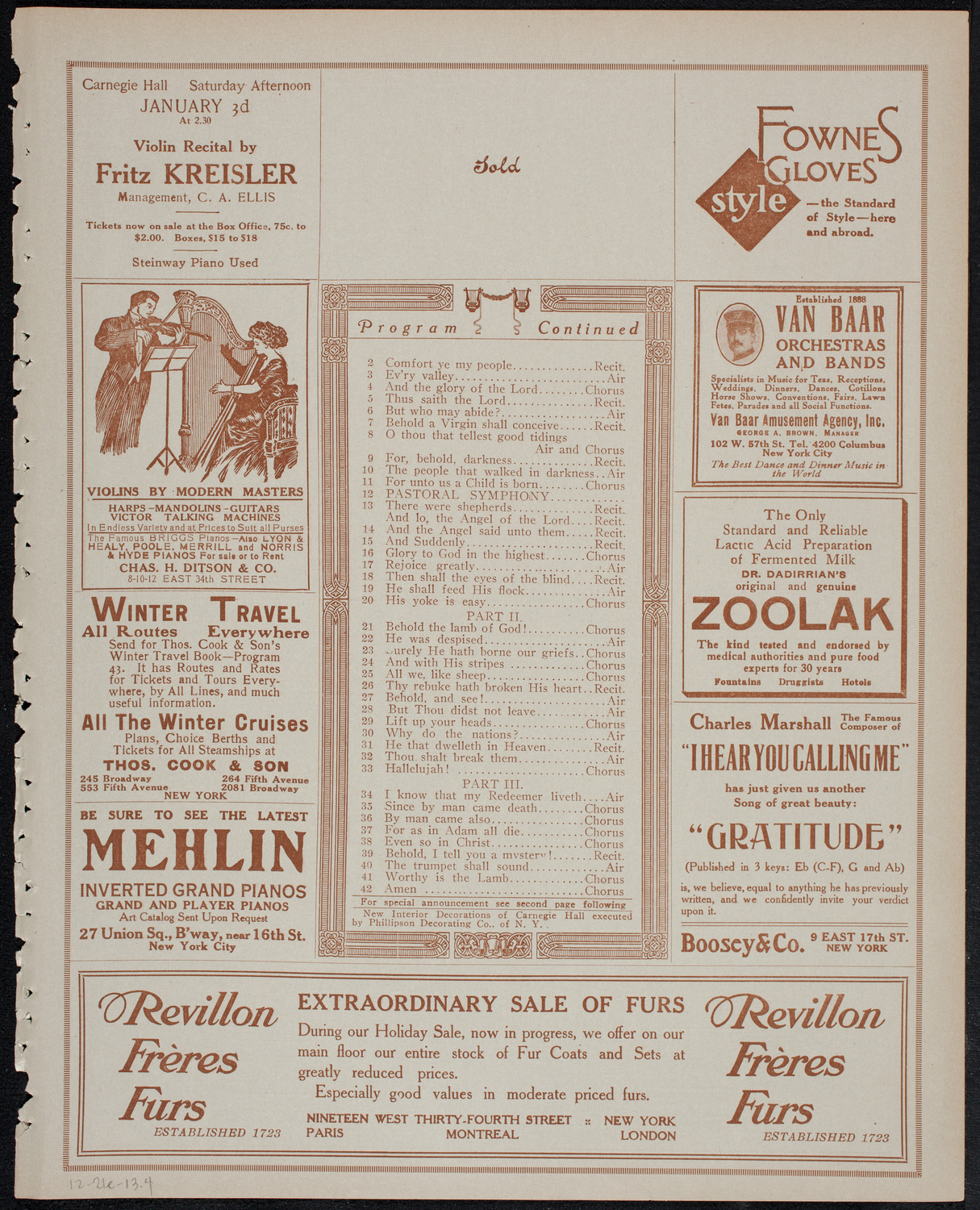 People's Choral Union, December 21, 1913, program page 7