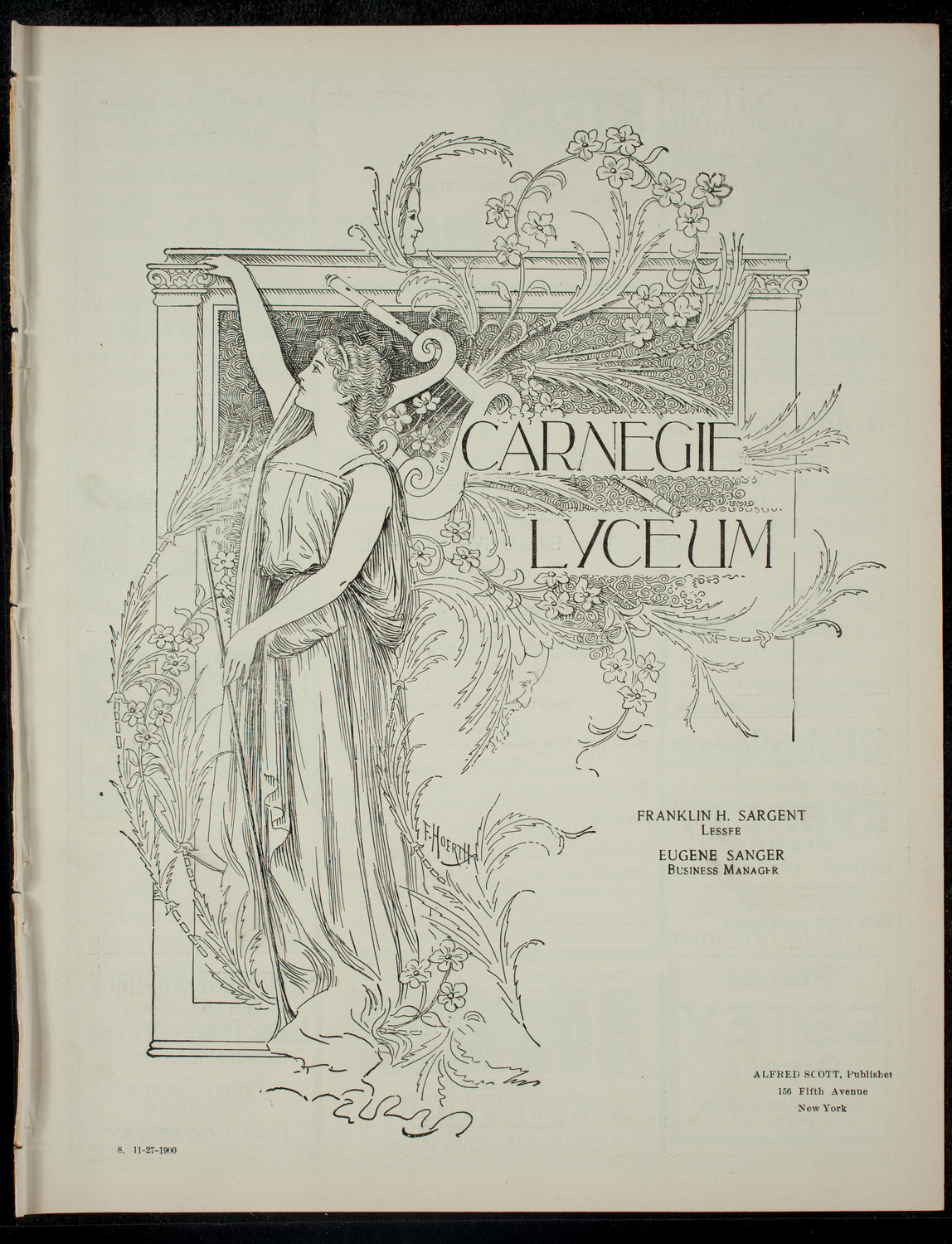 The Women's Philharmonic Society of New York, November 27, 1900, program page 1