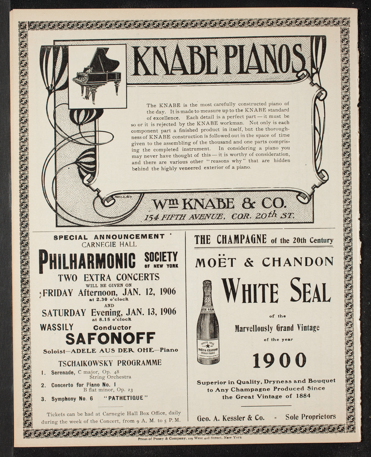 Boston Symphony Orchestra, January 11, 1906, program page 12