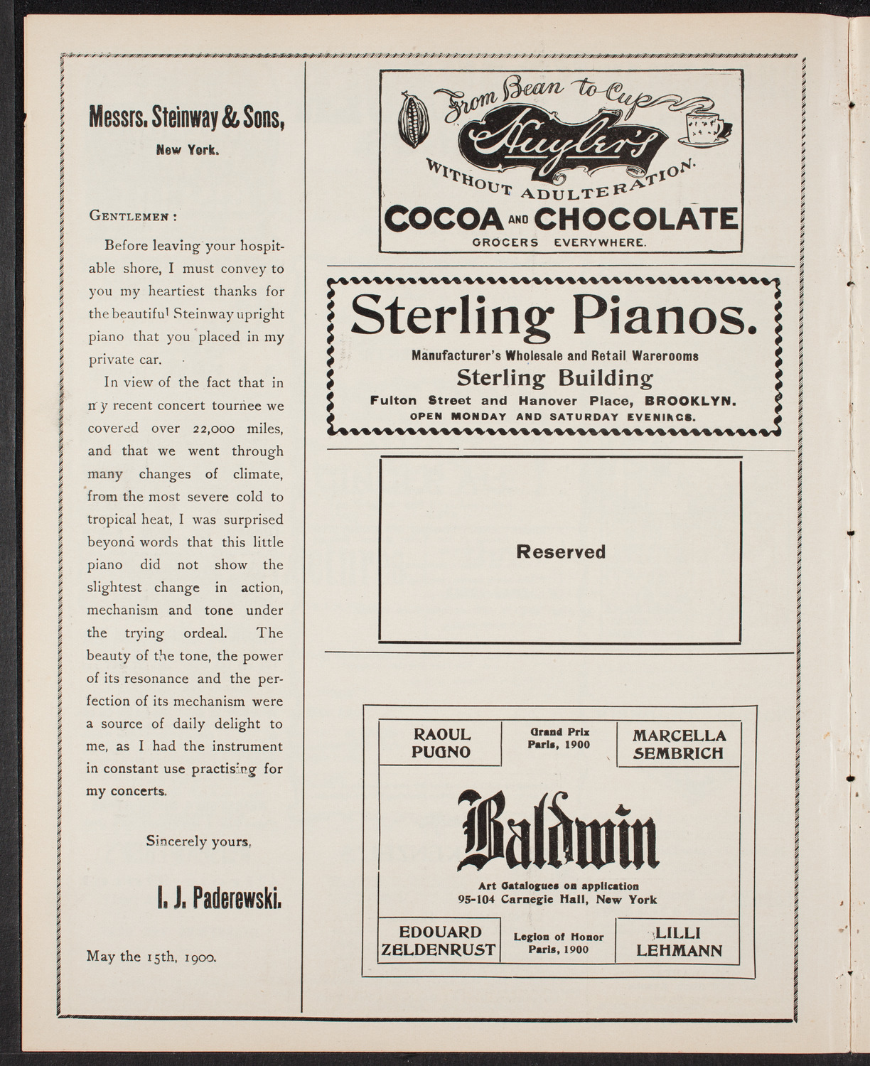 Gunnar Wennerberg Memorial Chorus, March 15, 1903, program page 4