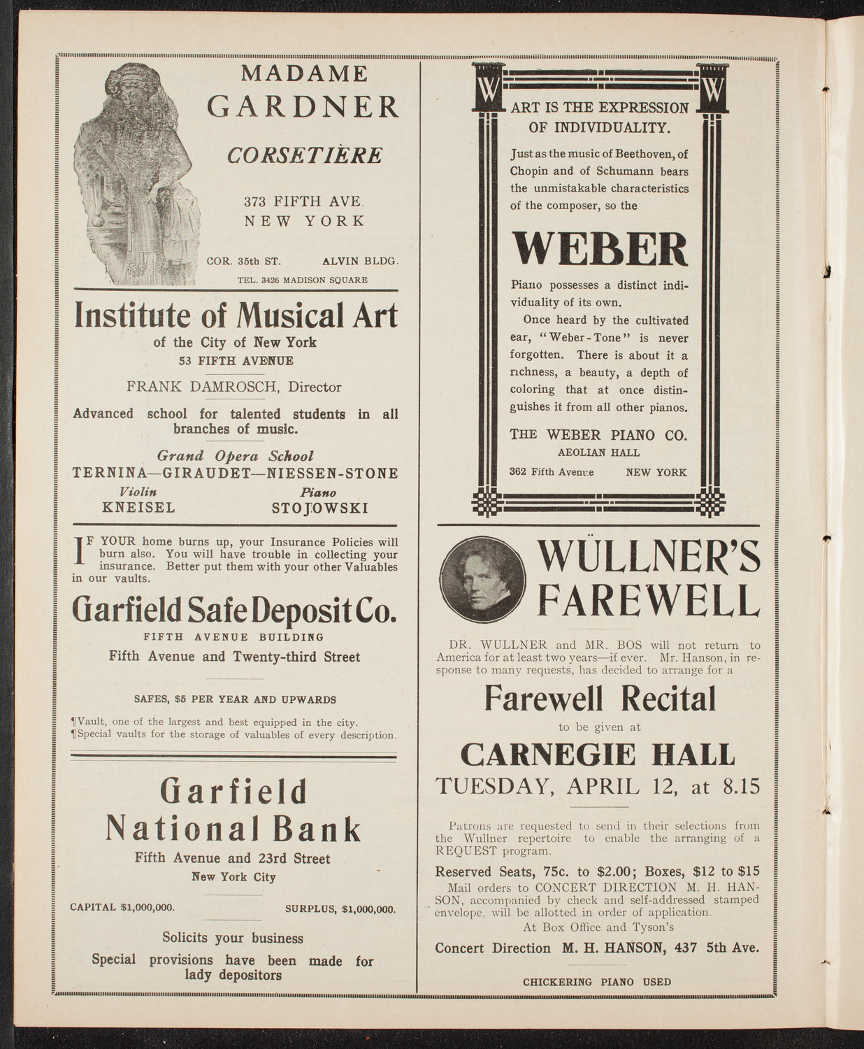 New York Philharmonic, March 27, 1910, program page 6