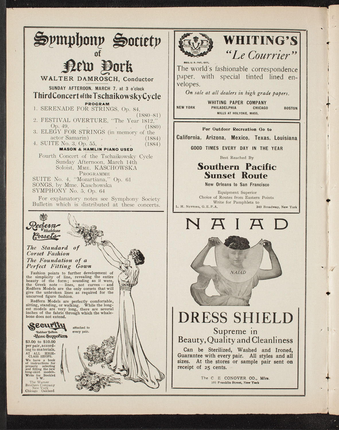 New York Philharmonic, March 5, 1909, program page 2