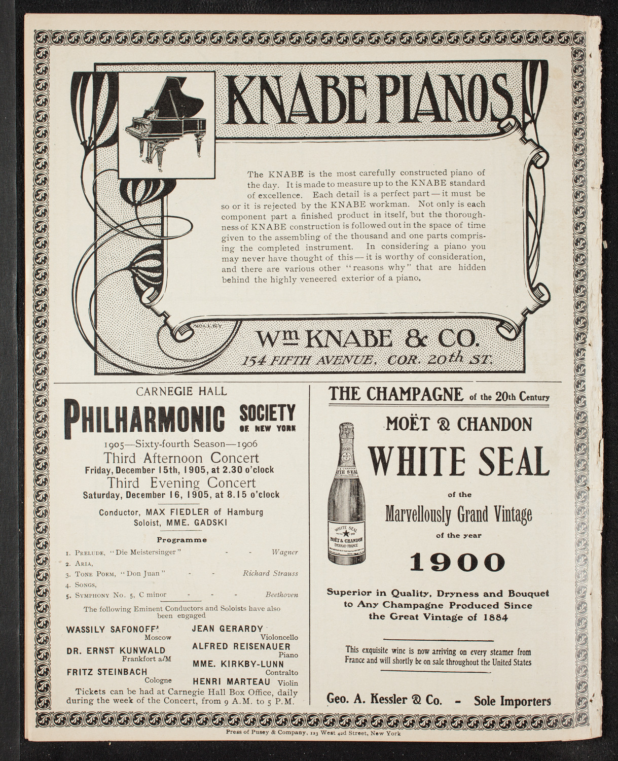 New York Philharmonic, December 2, 1905, program page 14