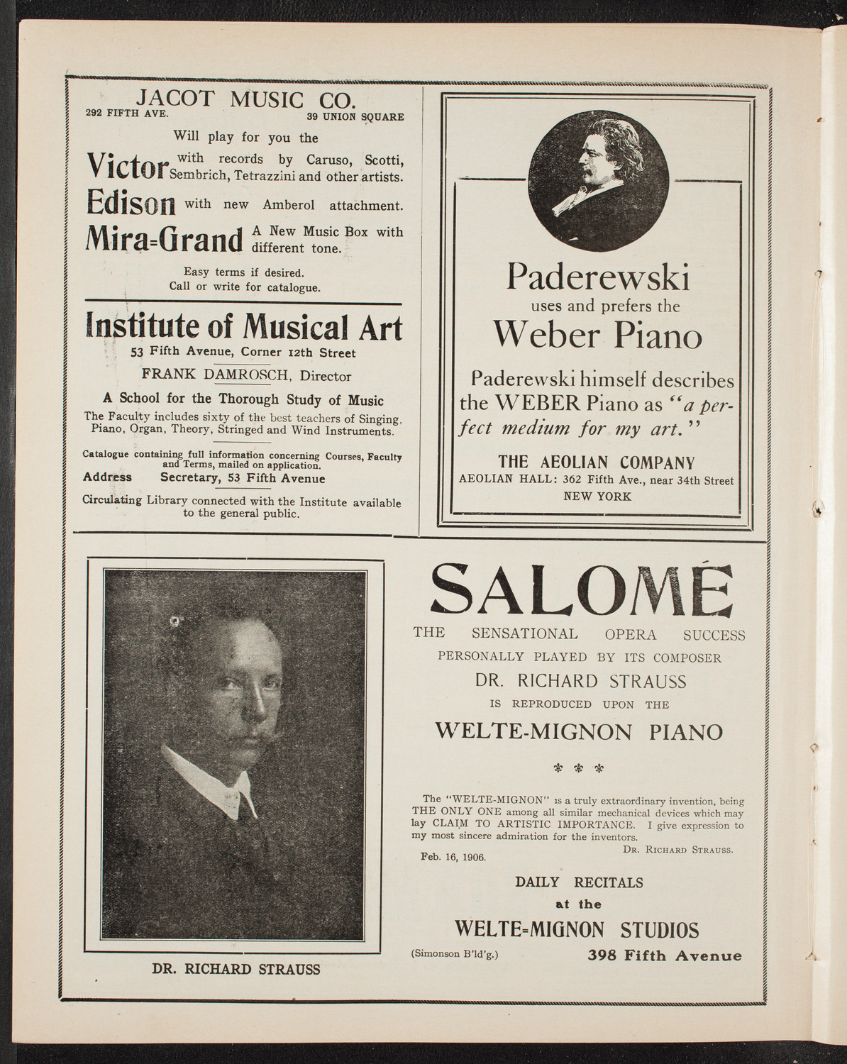 International Peace Festival Musical Program, March 24, 1909, program page 6