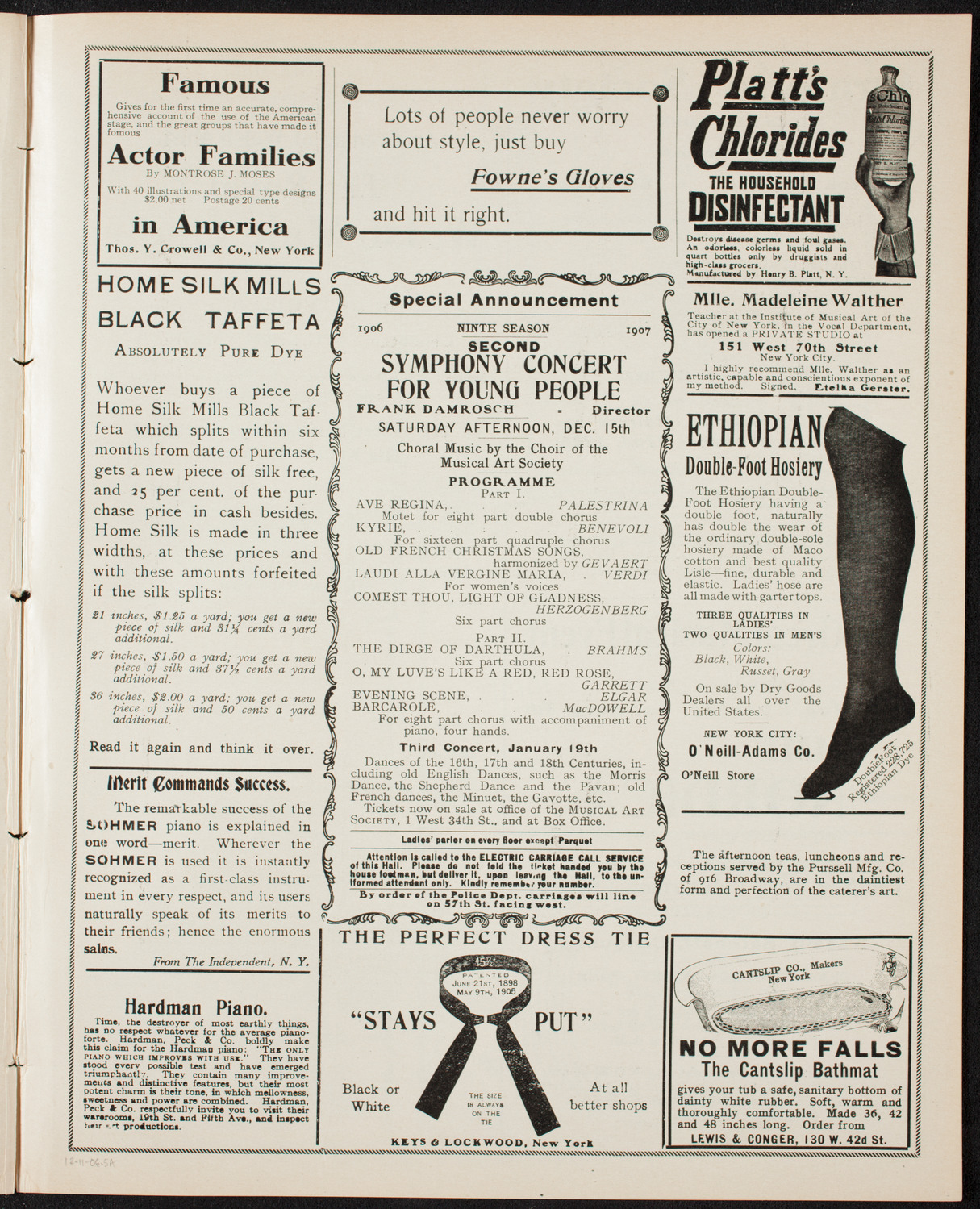 Johanna Gadski, Soprano, December 11, 1906, program page 9