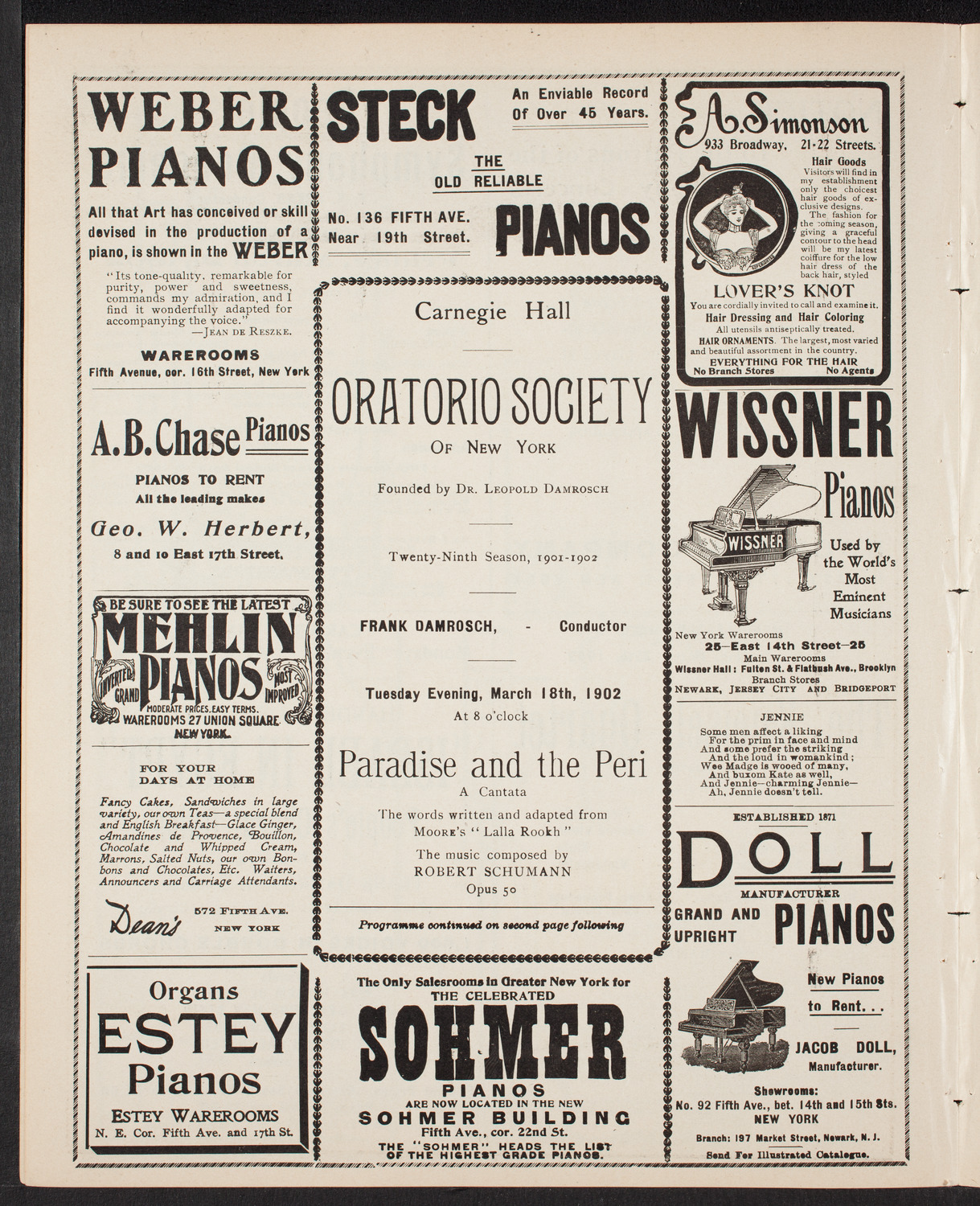 Oratorio Society of New York, March 18, 1902, program page 6